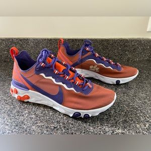 Nike React Element 55 Clemson Tigers NCAA Mens Size 8 CK4796-800